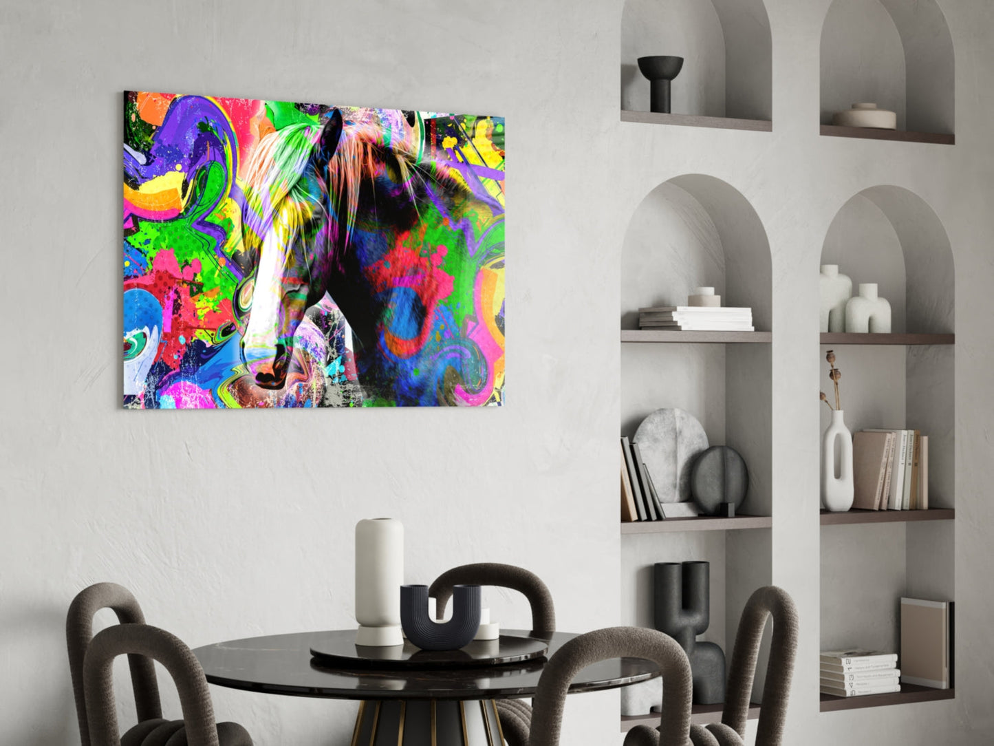 Colored Horse Glass Wall Art