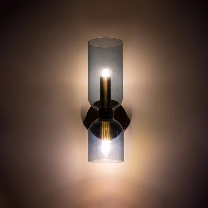 Dual Glass Wall Sconce | Modern Scandinavian Design with Warm LED Lighting 4